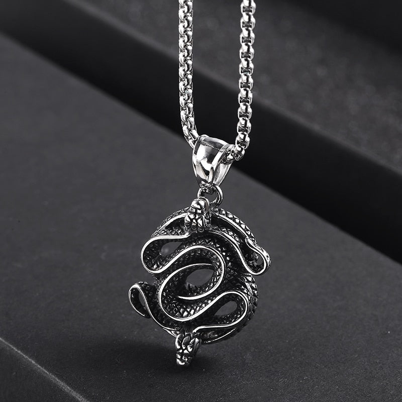 Stainless Steel Snake Pendant w/Chain