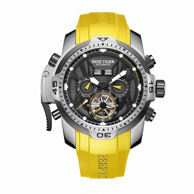 Reef Tiger/RT Sport Watch Complicated Dial with Year Month Perpetual Calendar Big Steel Case Watches RGA3532