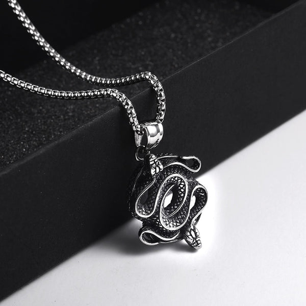 Stainless Steel Snake Pendant w/Chain