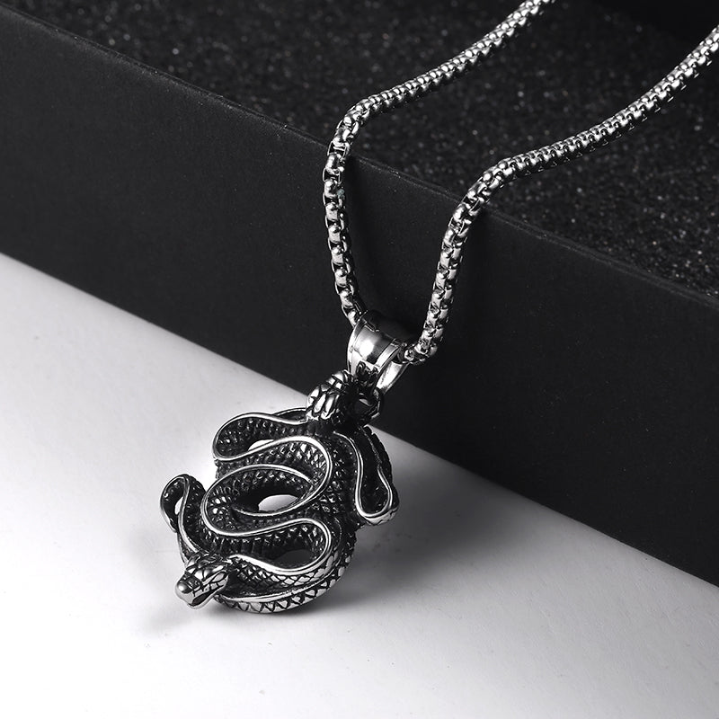 Stainless Steel Snake Pendant w/Chain