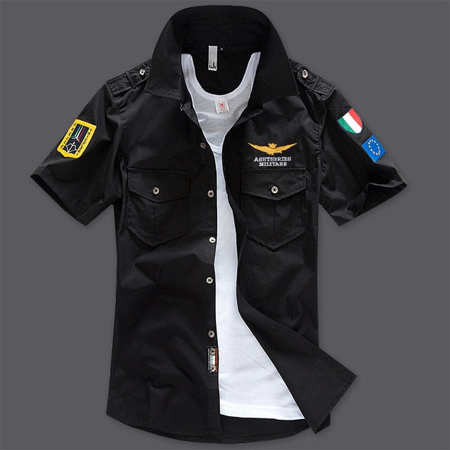 Handsugly Free World Military Button Down Shirt