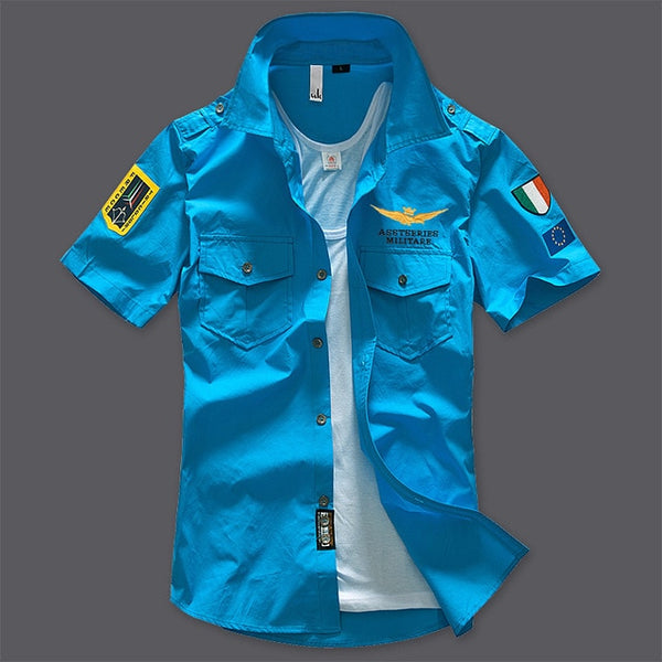 Handsugly Free World Military Button Down Shirt