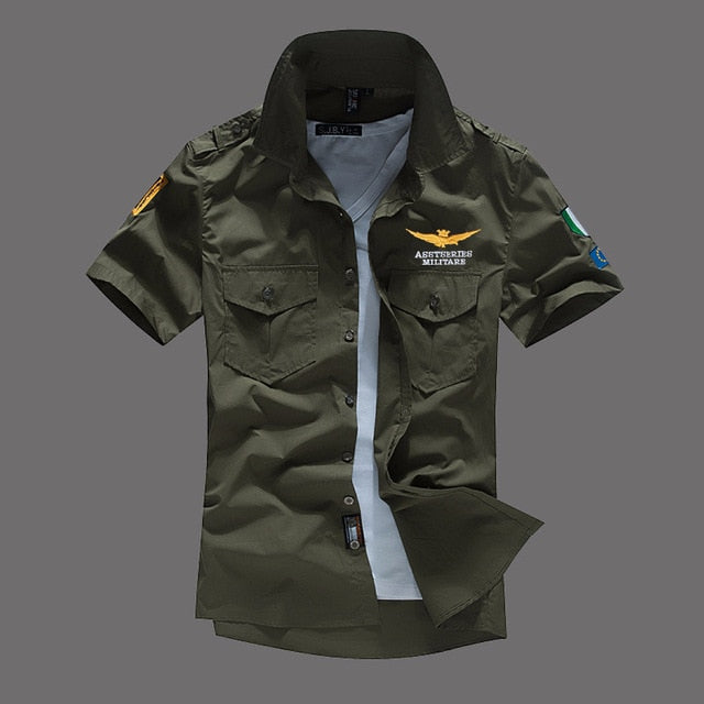 Handsugly Free World Military Button Down Shirt