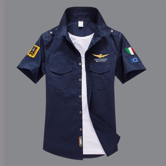 Handsugly Free World Military Button Down Shirt